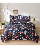 Kids Fox Quilt Twin Fox Bedding Set Kids Animal Bedding Coverlet 3 Pcs 6... - $44.54