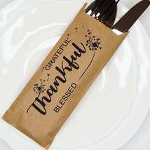 Thankful Grateful and Blessed Silverware Bags - Utensil Holders for Thanksgiving - £11.24 GBP