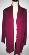 New NWT $540 Womens Max Mara Marina Rinaldi Sweater Open Cardigan M Purple Silk - £430.52 GBP