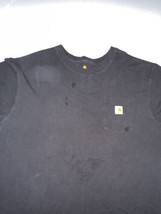 Carhartt T Shirt Adult 2XLT Loose Fit T Shirt Pocket Black Mens Big And ... - $12.86