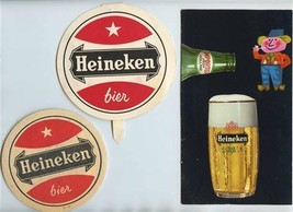Heineken Beer Booklet Round Postcard Folder and Coaster 1963 - £14.24 GBP