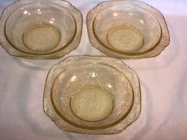 3 Amber Madrid 5 Inch Sauce Bowls Depression Glass Mint - £15.72 GBP