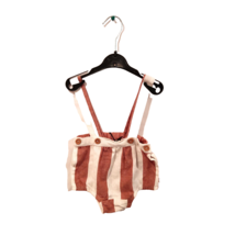Baby Overalls Size 9M Shorts The Red League Brand NWT Brown &amp; White Stripes - £15.53 GBP