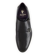 Robert Graham Madison Monk Strap In Black Leather, Brogue Detailing, Siz... - £109.64 GBP