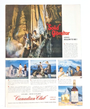 vintage 1950 Canadian Club whiskey PRINT AD solid Gibraltar men exploring - $14.84