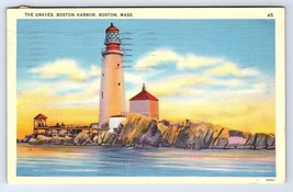 Postcard The Graves Light House Boston Harbor Massachusetts MA - £2.80 GBP