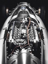 Late 1930&#39;s Auto Union (Audi) V12 Racing Car Engine - Poster - £26.37 GBP