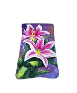 Plush Soft Asiatic Lily Floral Print Fleece Throw Blanket Bright Colors ... - £29.23 GBP