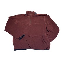 Nautica Sweater Fleece Mens XL Red Burgundy Long Sleeve 1/4 Zip Pullover - £22.93 GBP