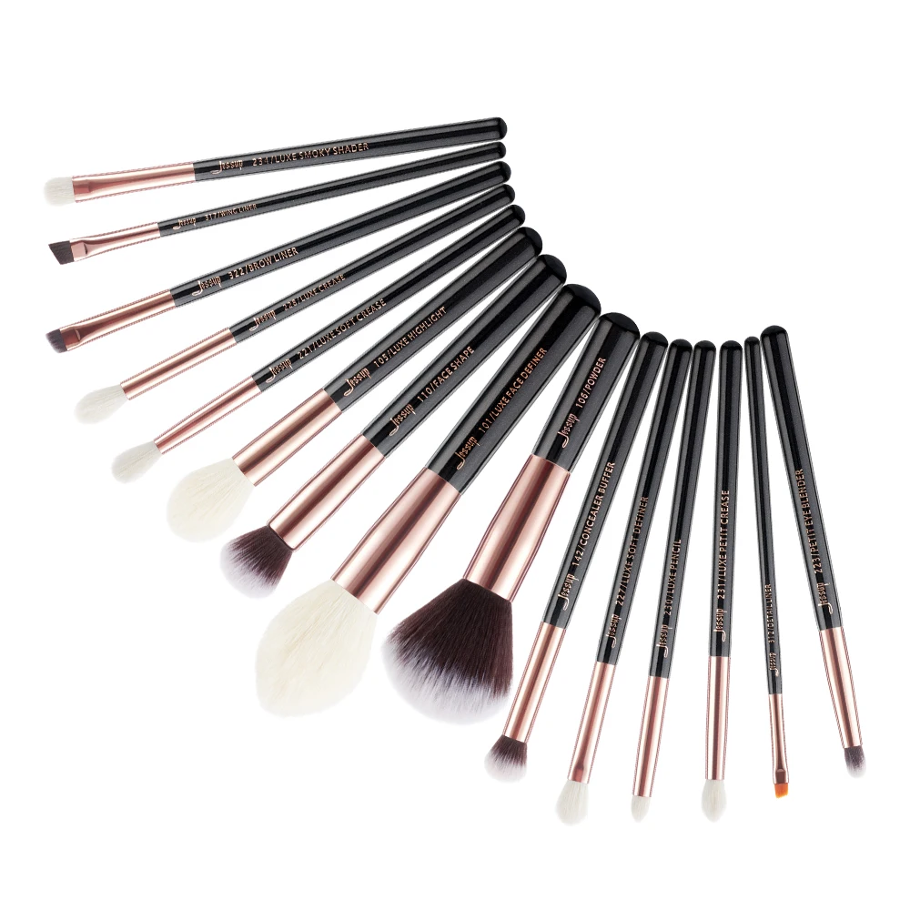 Jessup Brushes 15pcs Black-Silver Professional Makeup Brushes Set Foundation Pow - $72.66