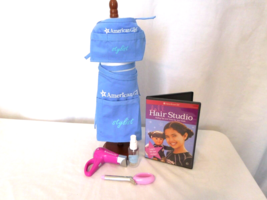 American Girl Apron &amp; Matching Doll Salon Accessories Hair Dryer Sounds ... - $21.80