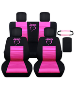 Front and Rear car seat covers Fits Jeep Wrangler JK 2 door black and hot pink - £168.08 GBP