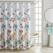 The Pioneer Woman Blooming Bouquet Shower Curtain Floral Embroidered 72x72 - $17.77