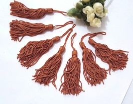 10-20pc Rustic Brown Polyester Tassels Fringe Applique 3&quot; / 7.6 cm Heigh... - £6.37 GBP+