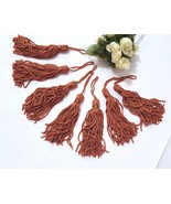 10-20pc Rustic Brown Polyester Tassels Fringe Applique 3&quot; / 7.6 cm Heigh... - £6.29 GBP+