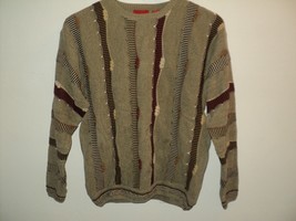 NEW J. Simon Men&#39;s Sweater Size Medium Crewneck Taupe Tan Acrylic/Cotton - £29.28 GBP