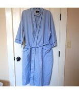 Vintage Reed St. James men&#39;s robe cotton polyester white blue stripe one... - $636.91 MXN