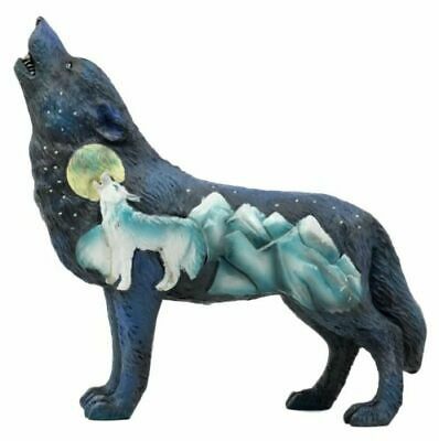 Starry Nights Native Tribal Howling Wolf Totem Spirit Figurine Collectio... - $26.99