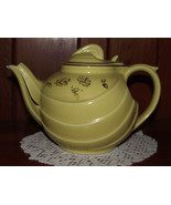 Tea Pot Hall Vintage Parade Canary Teapot with Gold Leaves, Acorns and Trim - $35.00