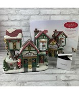 St. Nicholas Square Illuminated Reindeer Salon Hand Painted Lights Up Santa - $41.98
