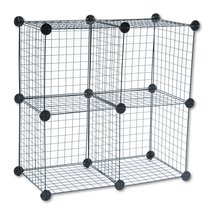 Wire Cube Shelving System, 14w x 14d x 14h - Black storage organizer clo... - £27.19 GBP