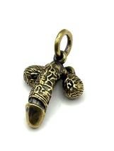 4Pcs Lucky Brass Penis Charm Keychain - Rub for Good Fortune! Gig Gift P... - $22.95