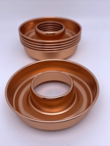Vintage Copper Tone 6 Individual Ring Gelatin Cake Soap 3 3/4&quot; Baking Pans Molds - £12.66 GBP