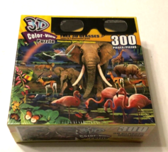 $5.99 African Savannah 3D Color-View 300 Piece Puzzle 2012 Flamingo Gira... - $7.03