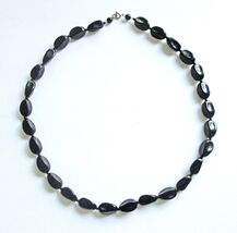 NEW Polished Black Onyx Gemstone Necklace Chunky Beads Healing Stones - $14.84