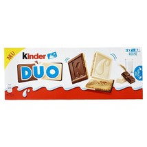 Ferrero KINDER DUO biscuits with MILK &amp; WHITE chocolate FREE SHIPPING - £8.99 GBP