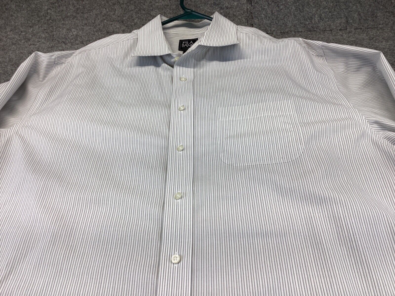 Primary image for Jos A Bank Dress Shirt Mens 17.5 35 Travelers Pinstripes Cotton Button Up