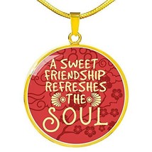 Express Your Love Gifts A Sweet Friendship Refreshes The Soul Circle Necklace En - $69.25