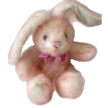 Kids Of America Bunny Rabbit Plush Pink Blush Sparkly Stuffed Animal Bow 20&quot; - £31.15 GBP