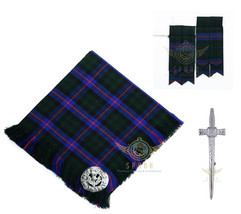 Scottish Armstrong Tartan Kilt FLY PLAID With Brooch - Flashes - Kilt Pin - £40.80 GBP