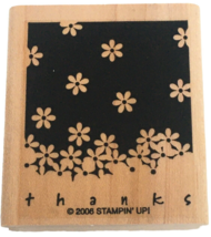 Stampin Up Rubber Stamp Thank You Card Making Word Thanks Flowers Falling - £3.97 GBP