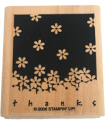Stampin Up Rubber Stamp Thank You Card Making Word Thanks Flowers Falling - £3.98 GBP