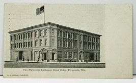 Wisconsin The Plymouth Exchange Bank Bldg Plymouth Wis. 1911 Postcard H5 - $6.95