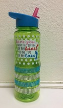 REUSABLE BLUE/GREEN RHINESTONE &quot;LOVE YOU...&quot; PRINTED WATER BOTTLE, FREE ... - £10.57 GBP