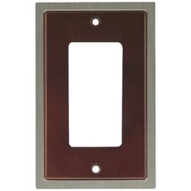 W10586-ESN Satin Nickel and Espresso Wood Insert Single GFCI Cover Plate - £15.31 GBP