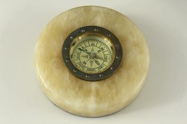 Vintage Desk Paperweight Directional COMPASS Mounted in Marble WNN Taiwan - £14.21 GBP