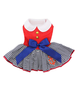 Sailor Girl Dress Red with Blue Striped Skirt and Matching Leash Sizes X... - €25,74 EUR
