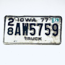 1978 United States Iowa Delaware County Truck License Plate 28 AW5759 - $11.87