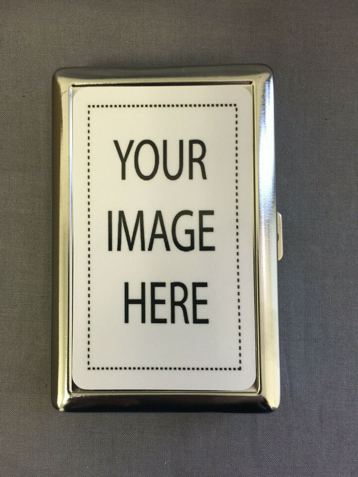 Custom Create Your Own Silver Cigarette Case / Metal Wallet Card Money Holder