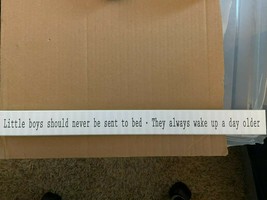 Wooden Baby Sign &quot;Little Boys should never be sent to bed...&quot; 16&quot; *NEW* gg1 - £9.57 GBP