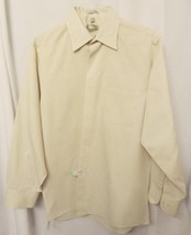 Geoffrey Beene Wrinkle Free White/Tan Checked SZ 17 1/2&quot; Cotton Blend - $5.00