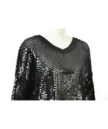 Size M Black Sequin Open Knit Top Topshop NEW - £49.34 GBP