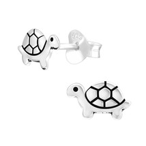 Turtle Earrings 925 Silver Stud Earrings - £10.48 GBP