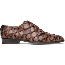 Marco Di Milano Genuine Pirarucu Exotic Lace-Up Olivieri Clear Brown image 2