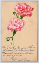 Handmade Hand-cut Die-cut Applique Pink Carnations Randolph MA Postcard C24 - £7.04 GBP