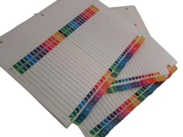AVERY white notebook INDEX DIVIDERS printed 1-31 rainbow colored tabs (o... - $14.85